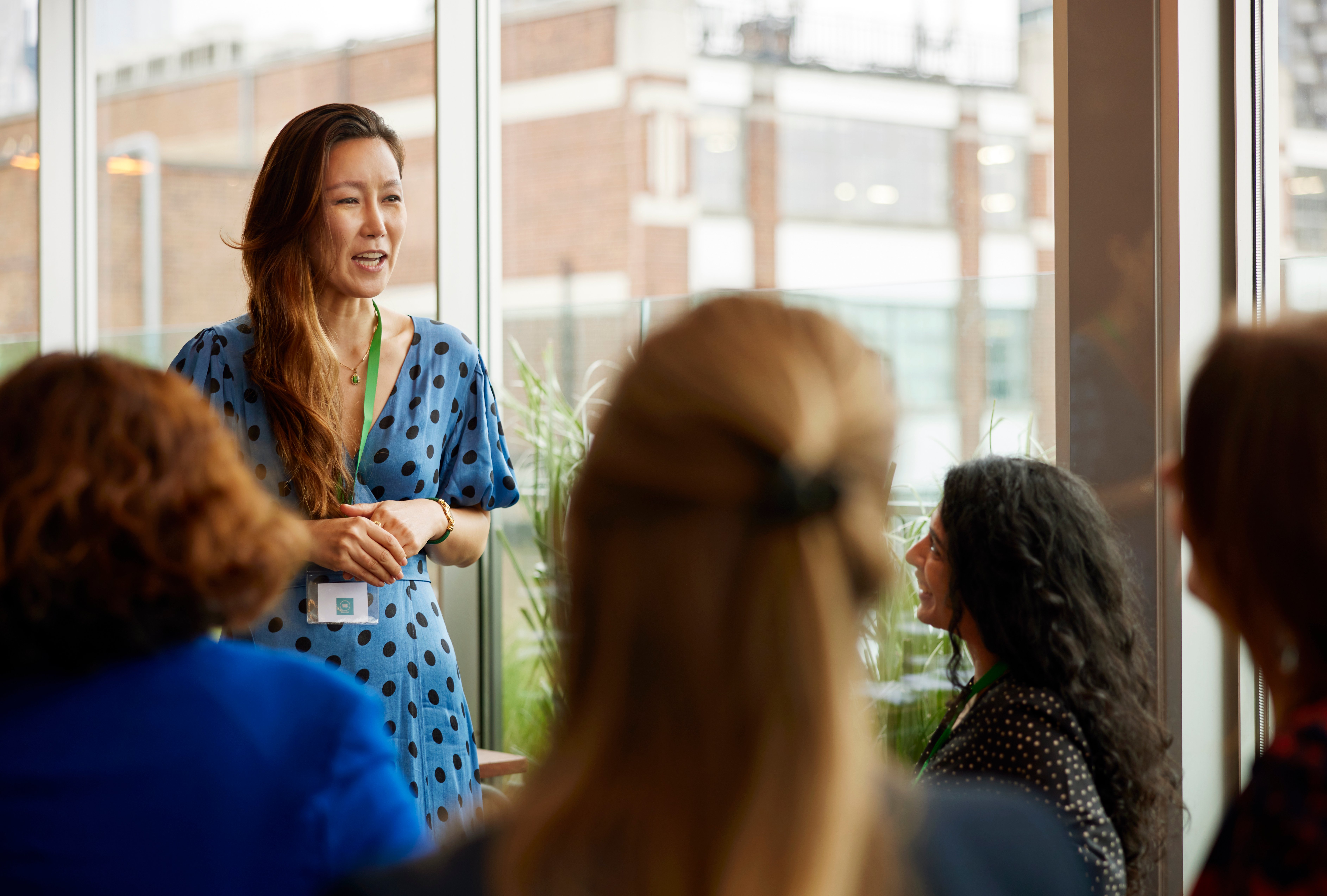 woman speaking to group