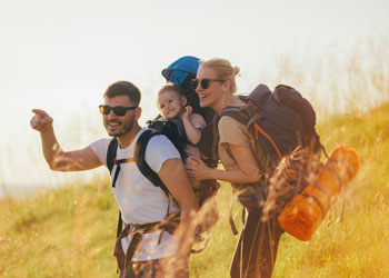 family hiking