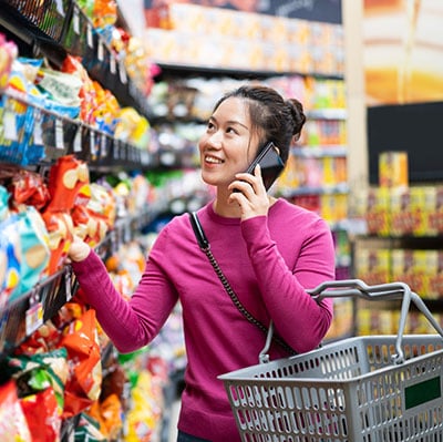 Woman grocery shopping