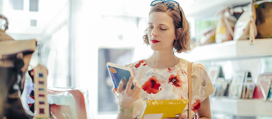 Woman shopping in bookstore