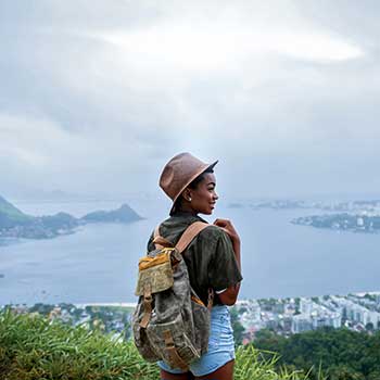 young woman on vacation